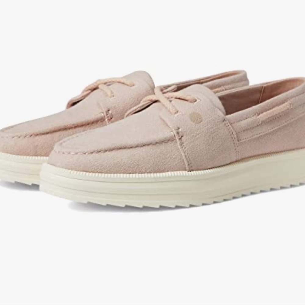 Sperry Women's Cruise Plushstep Slubby Linen Boat Sneaker Pink / Rose Dust Sz 7
